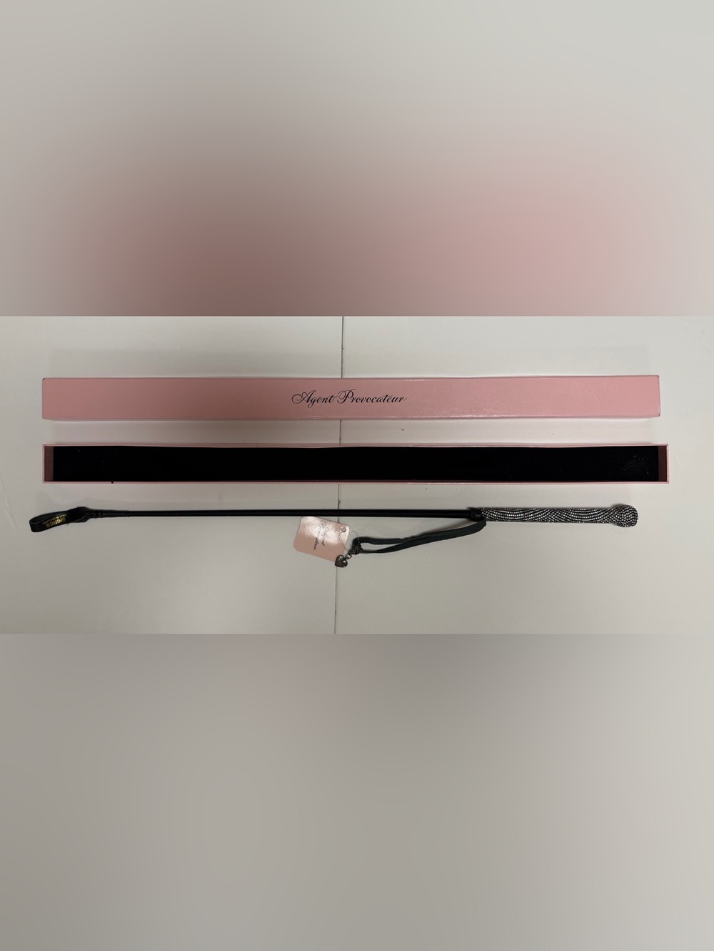 Agent Provocateur Black and Silver-crystaled whip Accessory